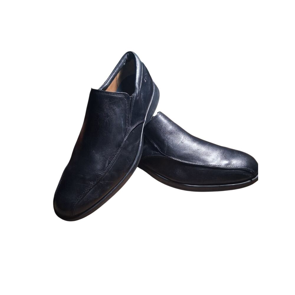Clarks Plus Black Leather‎ Mens size 11M Casual Career Church Slip-on Loafers